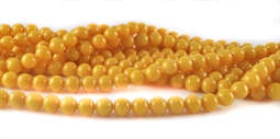 6 mm Gul farvet Manshan  jade perler 1/1 streng